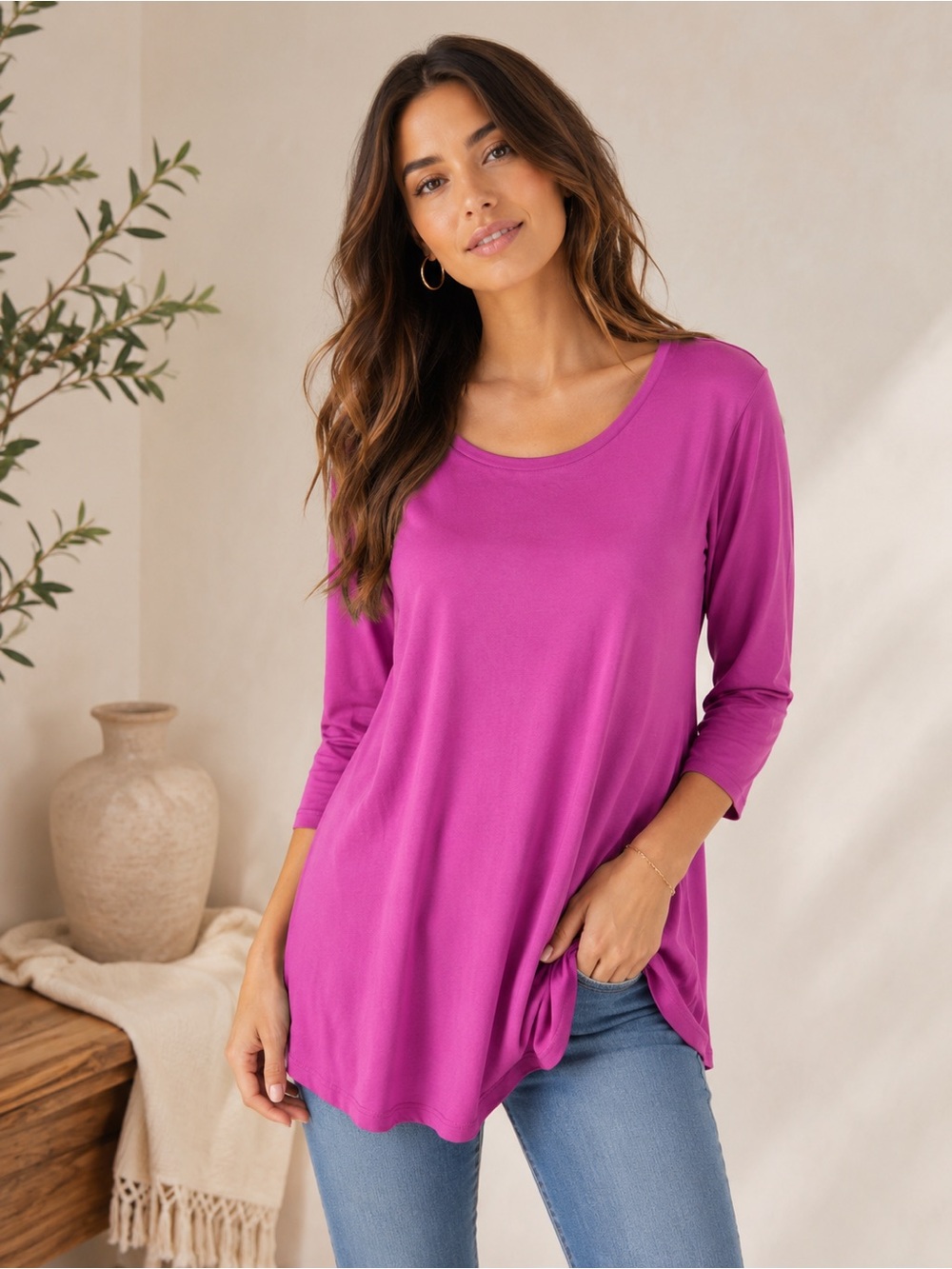 NWT JM Collection 3/4 Sleeve Tee